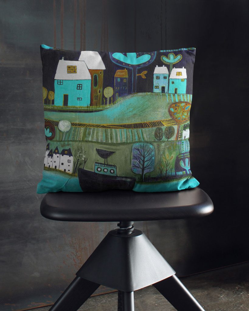 cushion with painting