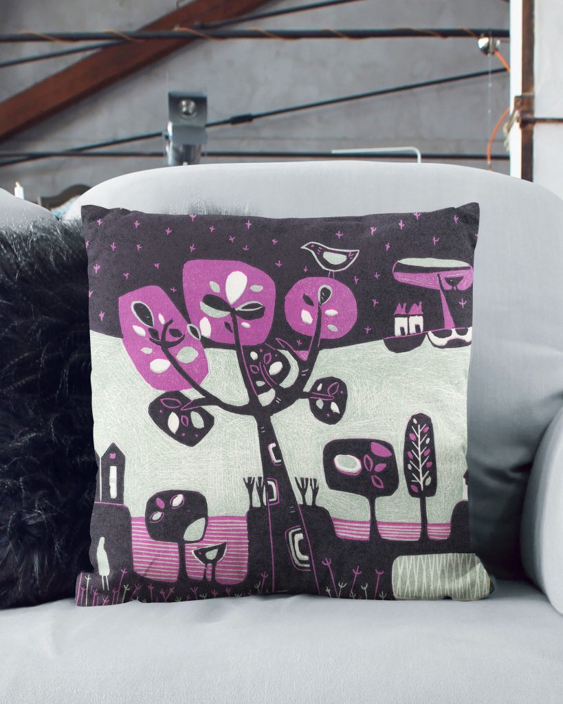 purple cushion cover