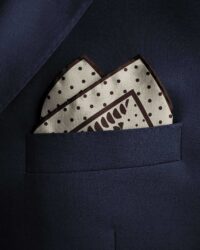 دستمال جیب کرم خال‌دار RK Design