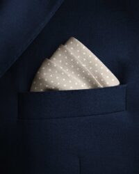 دستمال جیب کرم خال‌دار سفید RK Design