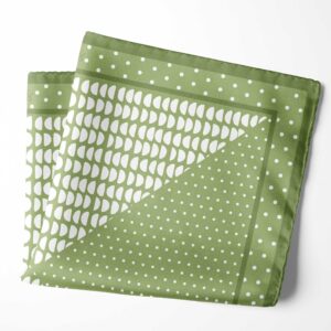 اسکارف کوچک سبز ماچا با طرح خال‌خالی برای اکسسوری گردن