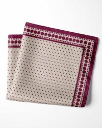 مینی اسکارف زنانه خالخالی کرم و شرابی استایل کلاسیک و مدرن برای روزمره و مجلسی