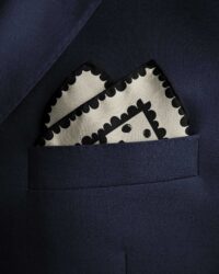 دستمال جیب کرم خال‌دار مشکی RK Design