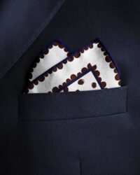 دستمال جیب سفید خال‌دار RK Design